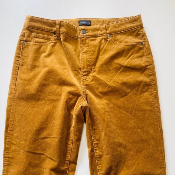 Talbots Pant Trouser Corduroy Straight Leg Camel Chestnut Neutral Brown Fall 8P - Picture 2 of 6